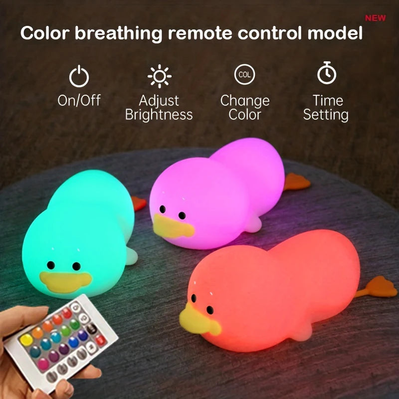 DuckDream: Soft Silicone Night Light for Kids