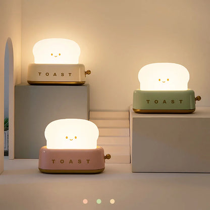 Toast Glow: Cute LED Night Light with Timer