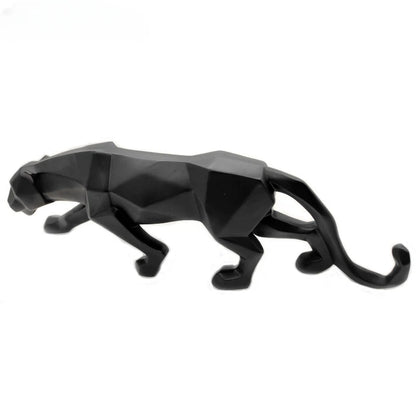 Geometric Prowess: Large Resin Panther Sculpture for Modern Spaces