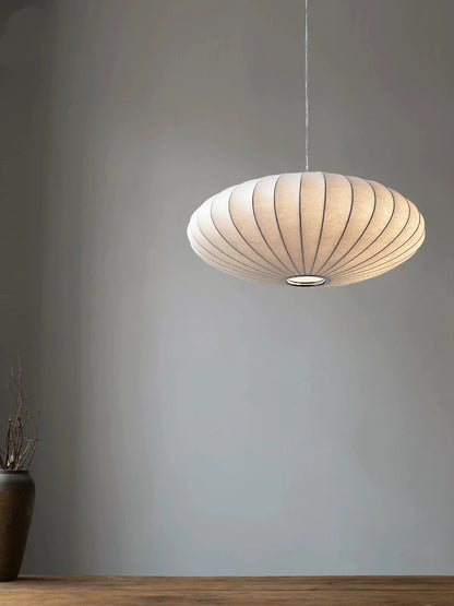 SereneSilk - Japanese Wabi-Sabi Silk Pendant Lamp